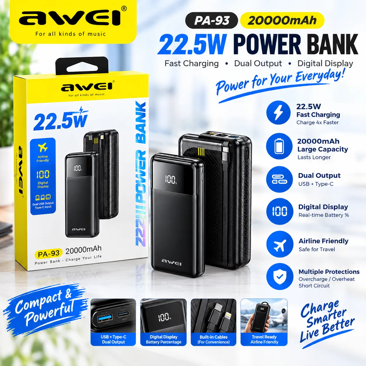 awei-pa-93-225w-dual-build-in-cable-20000mah-power-bank